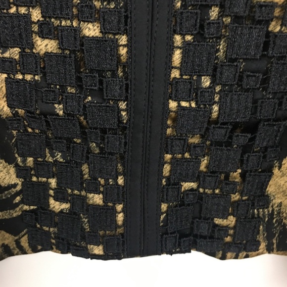 Dana Buchman Tribal Black Tan Crochet Batwing Top - Picture 7 of 8